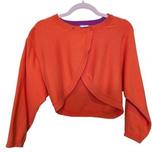 Cabi Tiger Lily Orange Piccolo Cardigan Shrug Sweater Sz M